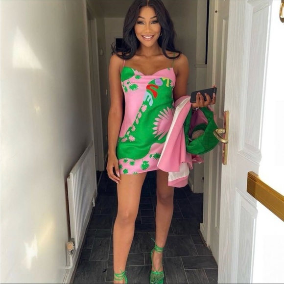 ZARA STRAPPY PRINTED SATIN EFFECT DRESS - Picture 2 of 10